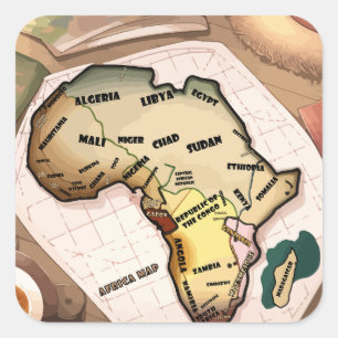 Afrika-kaart Vierkante Sticker