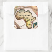 Afrika-kaart Vierkante Sticker (Tas)