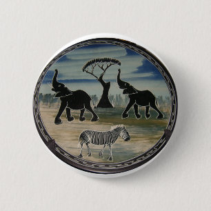 Afrika Kenia Beauful Elegant Wildlife Ronde Button 5,7 Cm