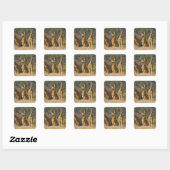 Afrika. Kenia. kudde gelede Giraffes Vierkante Sticker (Vel)