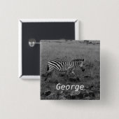 Afrika Kenia Zebra in het wild Vierkante Button 5,1 Cm (Voorkant /achterkant)
