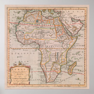  Afrika Map (1770)  Afrikaans Continen Poster