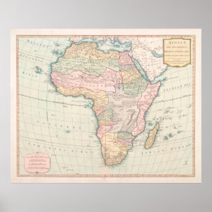  Afrika Map (1800)  Afrikaans Continen Poster