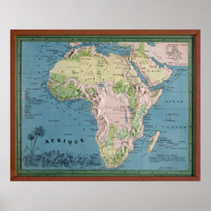  Afrika Map (1865) Afrikaans continent Poster