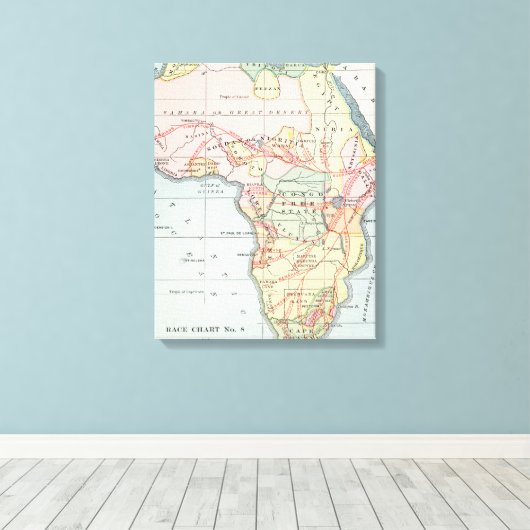 AFRIKA: MAP, 1894 CANVAS AFDRUK (Insitu (Houten vloer))
