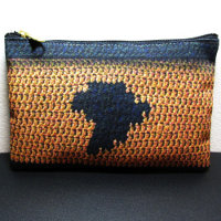 Afrika Map Black en Brown Artisan Crochet Print