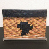 Afrika Map Black en Brown Artisan Crochet Print Magneet