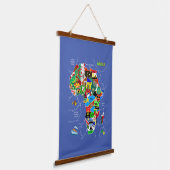 Afrika Map Hanging Tapestry Hangend Wandkleed (Gebogen)