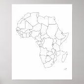 Afrika Map Outline Poster (Voorkant)