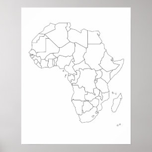 Afrika Map Outline Poster