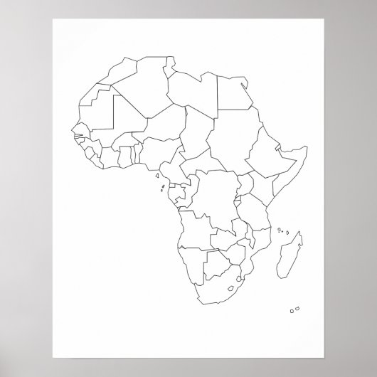 Afrika Map Outline Poster (Voorkant)