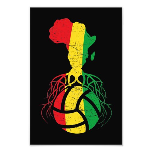 Afrika Map Volleyball Foto Afdruk (Voorkant)