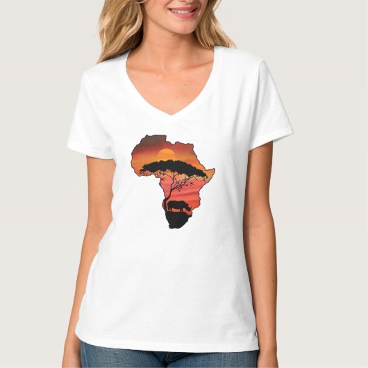 Afrika met een Rhinoceros T-shirt (Voorkant)
