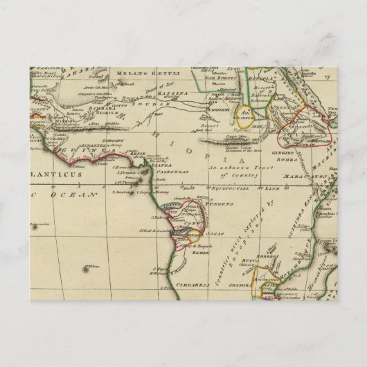 Afrika met grenzen briefkaart (Voorkant)
