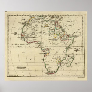 Afrika met grenzen poster
