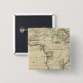 Afrika met grenzen vierkante button 5,1 cm (Voorkant /achterkant)