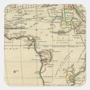 Afrika met grenzen vierkante sticker