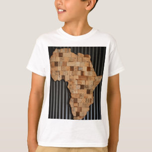 Afrika met hout t-shirt
