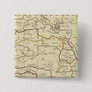 Afrika, Middellandse Zee Vierkante Button 5,1 Cm