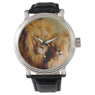 Afrika, Namibië, Okonjima. Leeuw & leeuwin Horloge