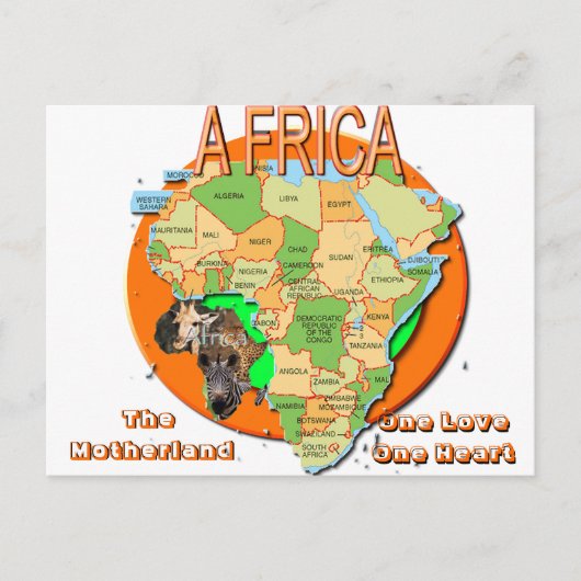 AFRIKA NEW, afrika, Motherland, One Love ... Briefkaart (Voorkant)