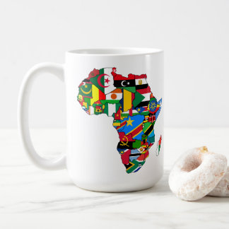 Afrika noemt de landenvlaggen op de continentale k koffiemok