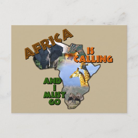 Afrika noemt het wildcollage briefkaart (Voorkant)
