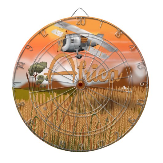 Afrika Oogstveld reisposter Dartbord (Voorkant)