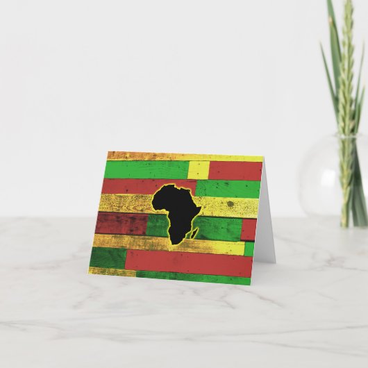 Afrika op Wooden Boards Bedankkaart (Voorkant)