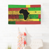 Afrika op Wooden Boards Spandoek (Insitu)