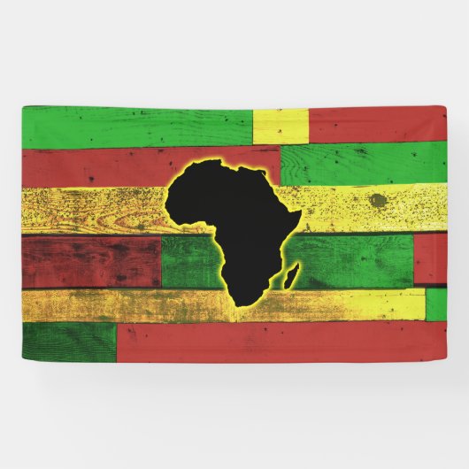 Afrika op Wooden Boards Spandoek (Horizontaal)