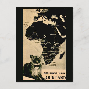 Afrika Oude Landkaart Ansichtkaart Briefkaart