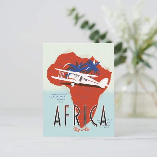 Afrika per luchtreisposter briefkaart (Staand voorkant)