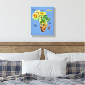 Afrika-plattegrond Canvas Afdruk (Insitu (Slaapkamer))