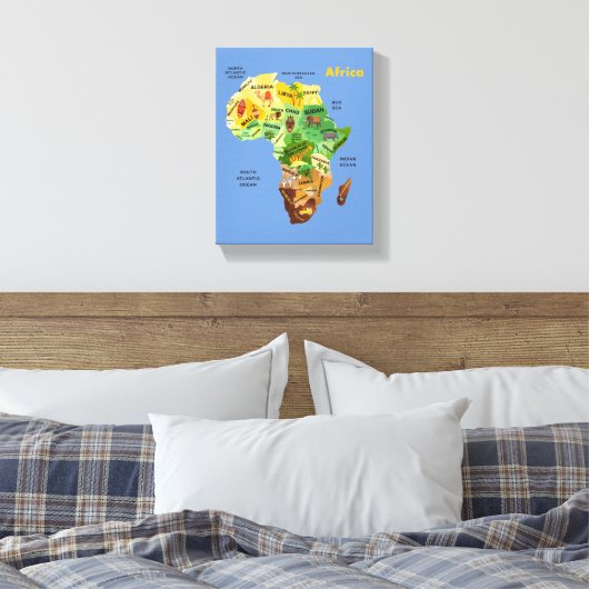 Afrika-plattegrond Canvas Afdruk (Insitu (Slaapkamer))