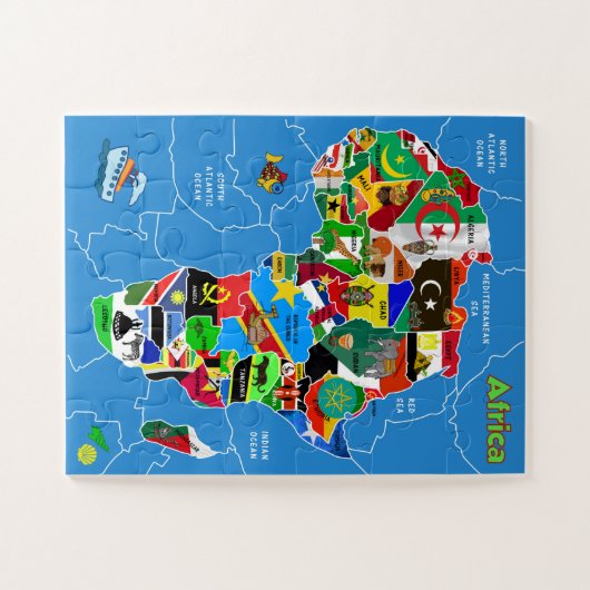 Afrika-plattegrond Legpuzzel (Horizontaal)