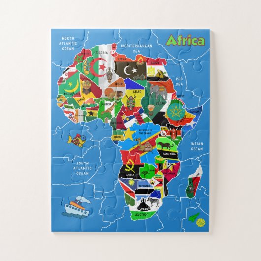 Afrika-plattegrond Legpuzzel (Verticaal)