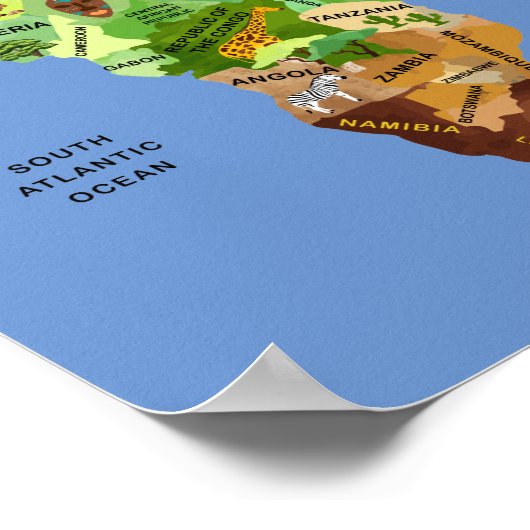 Afrika-plattegrond Poster (Hoek)