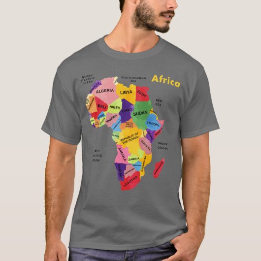 Afrika-plattegrond T-shirt (Voorkant)