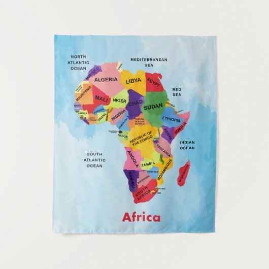 Afrika-plattegrond Wandkleed (Voorkant)