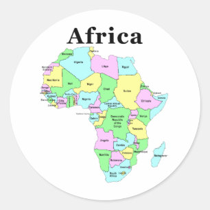 Afrika - Politieke kaart Ronde Sticker