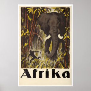 Afrika Reisposter Afrikaanse Kunst Jungle Olifant Poster