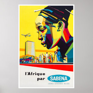 Afrika Reisposter Afrikaanse Kunst Sabena Print