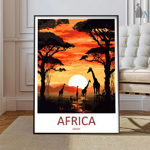 Afrika Reisprint Muur Kunst Afrika Muur Hanging Poster