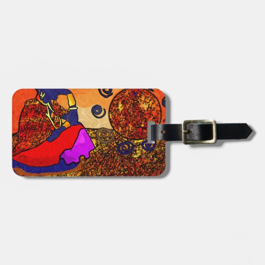 Afrika retro geschenken bagagelabel (Voorkant horizontaal)