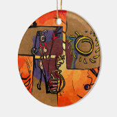Afrika retro  geschenken keramisch ornament (Links)