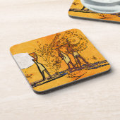Afrika retro geschenken onderzetter (Linkerzijde)