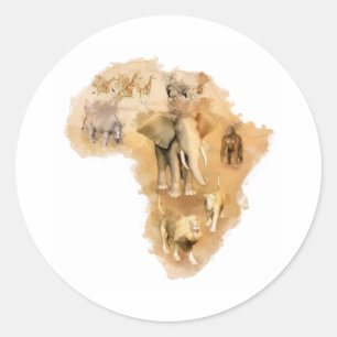 Afrika Ronde Sticker