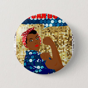 afrika rosie de riveter ronde button 5,7 cm