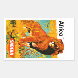 Afrika ~ Sabena Rechthoekige Sticker